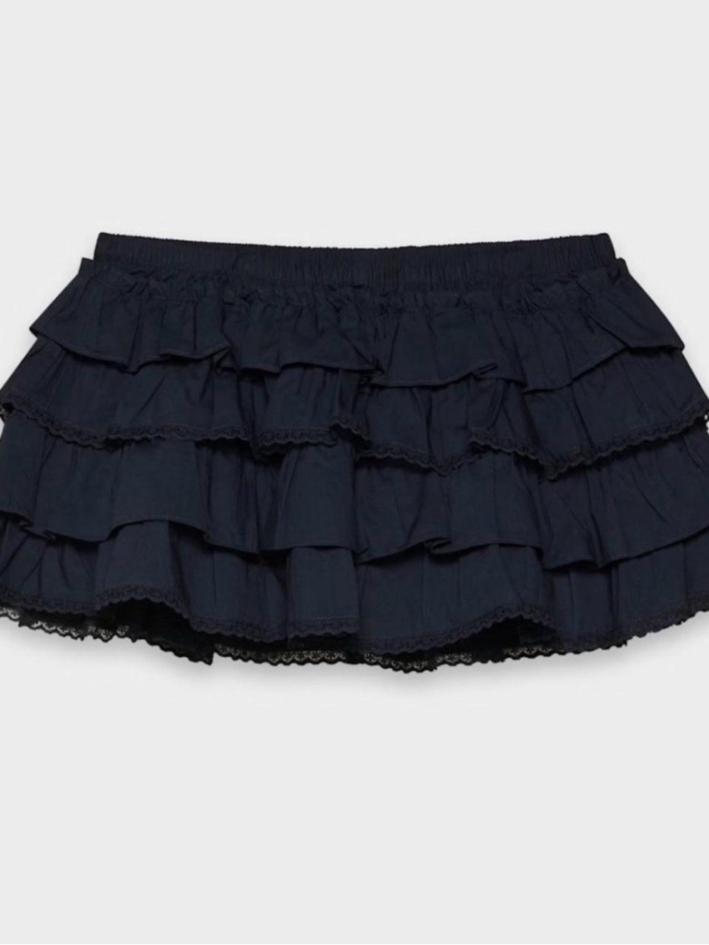 Aritzia Navy Ruffled Tiered Mini Skirt
